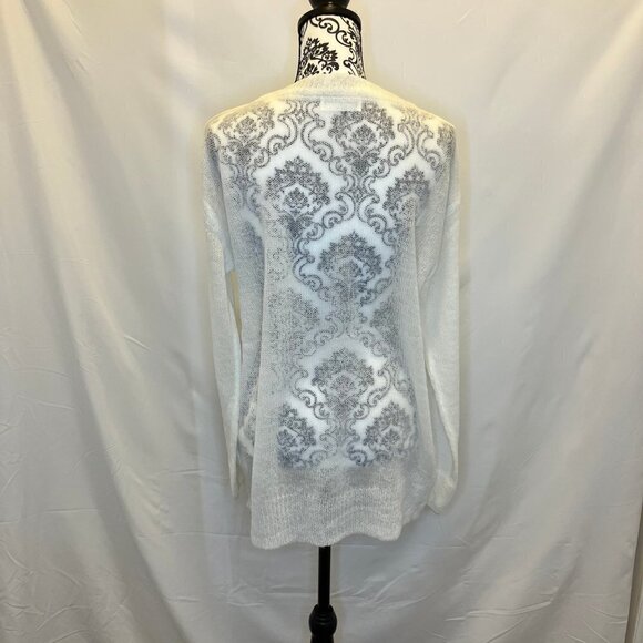 Ultra Fine Round Neck Wool Sweater - Ivory - Picture 8 of 9